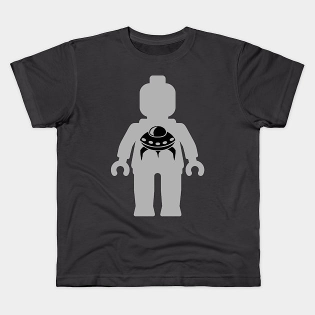 Minifig with UFO Kids T-Shirt by ChilleeW